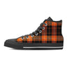 Orange Plaid Tartan Men's High Top Shoes-grizzshop