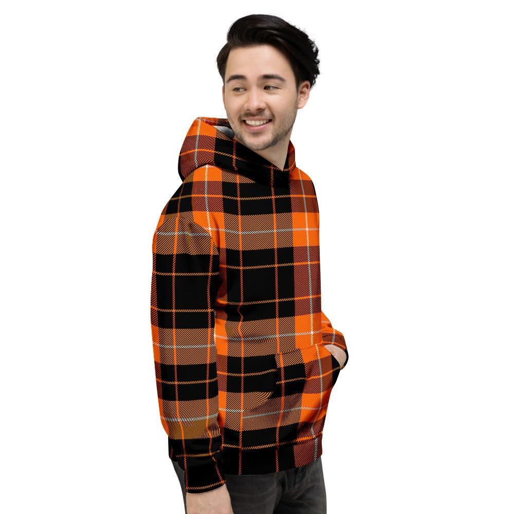 Orange Plaid Tartan Men's Hoodie-grizzshop