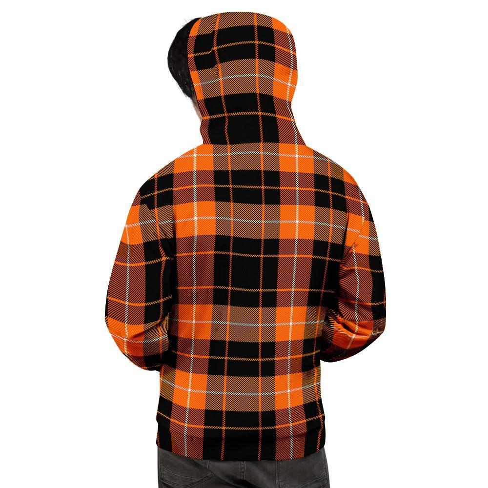 Orange Plaid Tartan Men's Hoodie-grizzshop
