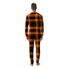 Orange Plaid Tartan Men's Pajamas-grizzshop