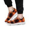 Orange Plaid Tartan Men's Sneakers-grizzshop