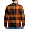 Orange Plaid Tartan Men's Sweatshirt-grizzshop