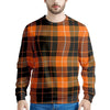 Orange Plaid Tartan Men's Sweatshirt-grizzshop