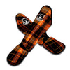 Orange Plaid Tartan Muay Thai Shin Guard-grizzshop