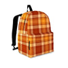 Orange Plaid Tartan Print Backpack-grizzshop