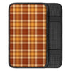 Orange Plaid Tartan Print Car Console Cover-grizzshop