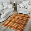 Orange Plaid Tartan Print Floor Mat-grizzshop