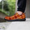 Orange Plaid Tartan Print Men's Sneakers-grizzshop