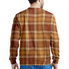 Orange Plaid Tartan Print Men's Sweatshirt-grizzshop