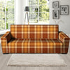 Orange Plaid Tartan Print Sofa Cover-grizzshop