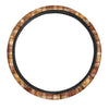 Orange Plaid Tartan Print Steering Wheel Cover-grizzshop