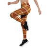 Orange Plaid Tartan Print Women's Leggings-grizzshop