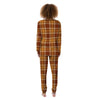 Orange Plaid Tartan Print Women's Pajamas-grizzshop