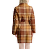 Orange Plaid Tartan Print Women's Robe-grizzshop