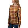 Orange Plaid Tartan Print Women's Sweatshirt-grizzshop