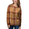 Orange Plaid Tartan Print Women's Sweatshirt-grizzshop