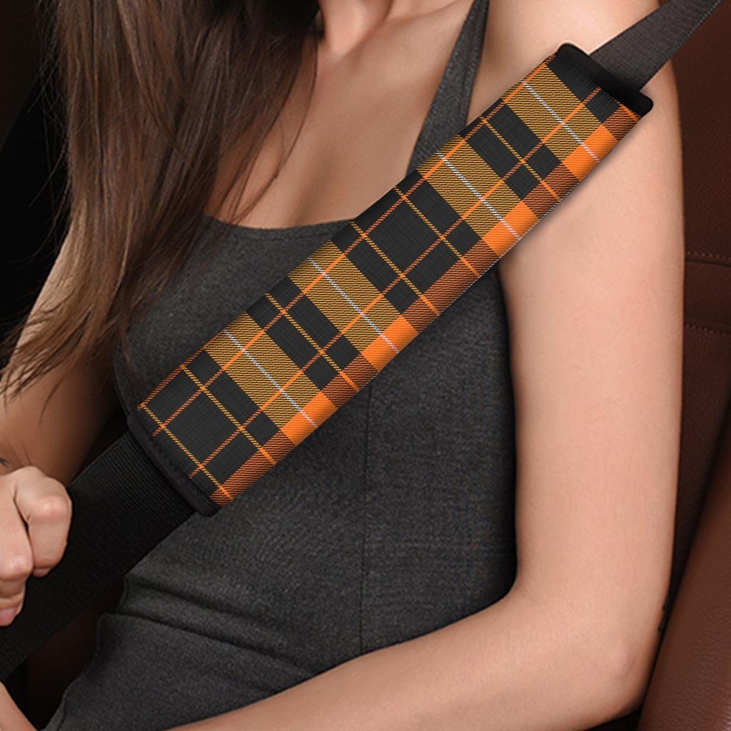 Orange Plaid Tartan Seat Belt Cover-grizzshop