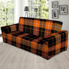 Orange Plaid Tartan Sofa Cover-grizzshop