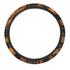 Orange Plaid Tartan Steering Wheel Cover-grizzshop