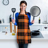 Orange Plaid Tartan Women's Apron-grizzshop