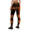 Orange Plaid Tartan Women's Leggings-grizzshop