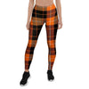 Orange Plaid Tartan Women's Leggings-grizzshop