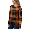 Orange Plaid Tartan Women's Sweatshirt-grizzshop