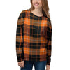 Orange Plaid Tartan Women's Sweatshirt-grizzshop