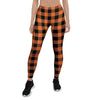 Orange Plaid Women's Leggings-grizzshop