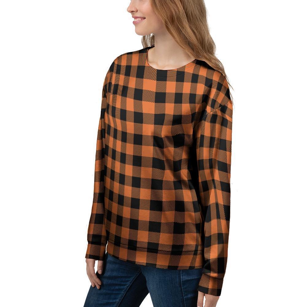 Orange Plaid Women's Sweatshirt-grizzshop