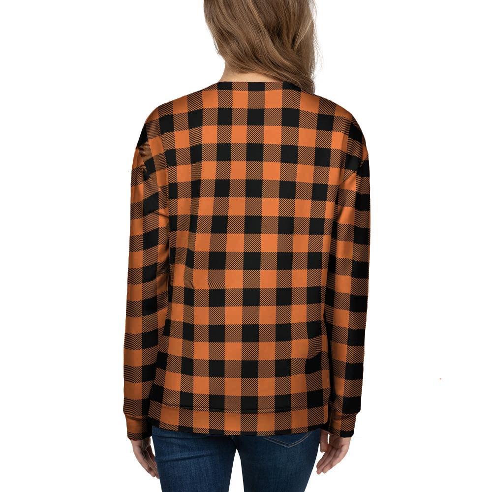 Orange Plaid Women's Sweatshirt-grizzshop