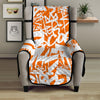 Orange Urban Graffiti Text Print Pattern Armchair Protector-grizzshop