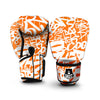 Orange Urban Graffiti Text Print Pattern Boxing Gloves-grizzshop