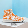 Orange Urban Graffiti Text Print Pattern High Top Sneakers-grizzshop