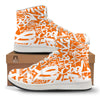 Orange Urban Graffiti Text Print Pattern High Top Sneakers-grizzshop