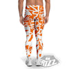 Orange Urban Graffiti Text Print Pattern Men's Leggings-grizzshop