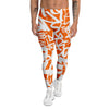 Orange Urban Graffiti Text Print Pattern Men's Leggings-grizzshop