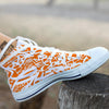 Orange Urban Graffiti Text Print Pattern White High Top Shoes-grizzshop