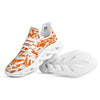 Orange Urban Graffiti Text Print Pattern White Running Shoes-grizzshop