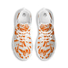 Orange Urban Graffiti Text Print Pattern White Running Shoes-grizzshop