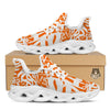 Orange Urban Graffiti Text Print Pattern White Running Shoes-grizzshop