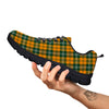 Orange White And Green Plaid Print Pattern Black Sneaker-grizzshop