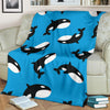 Orca Killer Whale Pattern Print Blanket-grizzshop