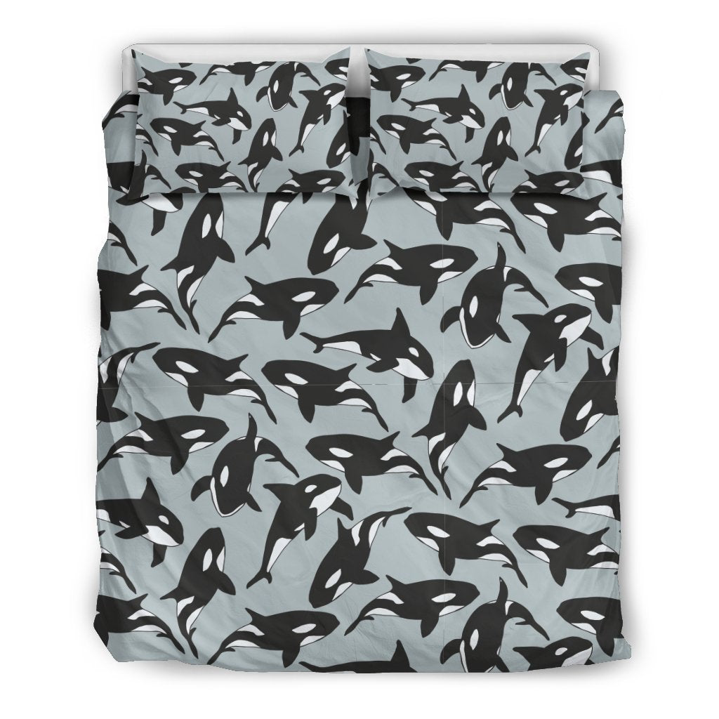 Orca Killer Whale Print Pattern Duvet Cover Bedding Set-grizzshop