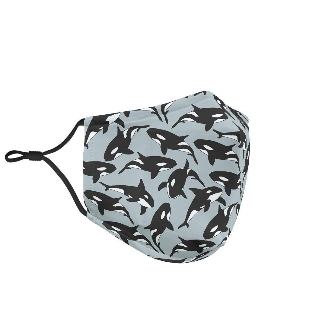 Orca Killer Whale Print Pattern Face Mask-grizzshop