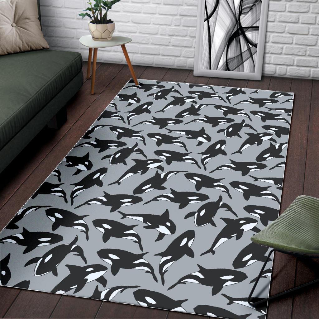 Orca Killer Whale Print Pattern Floor Mat-grizzshop