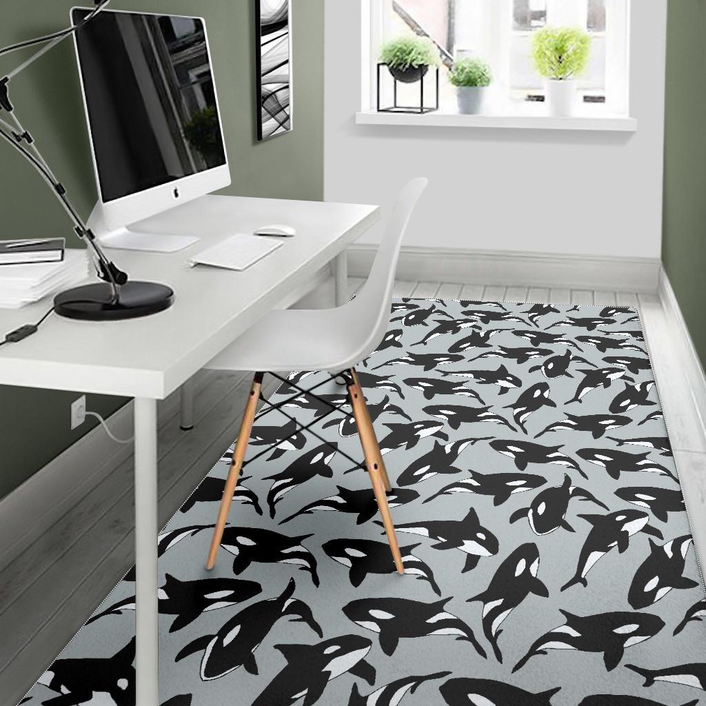 Orca Killer Whale Print Pattern Floor Mat-grizzshop