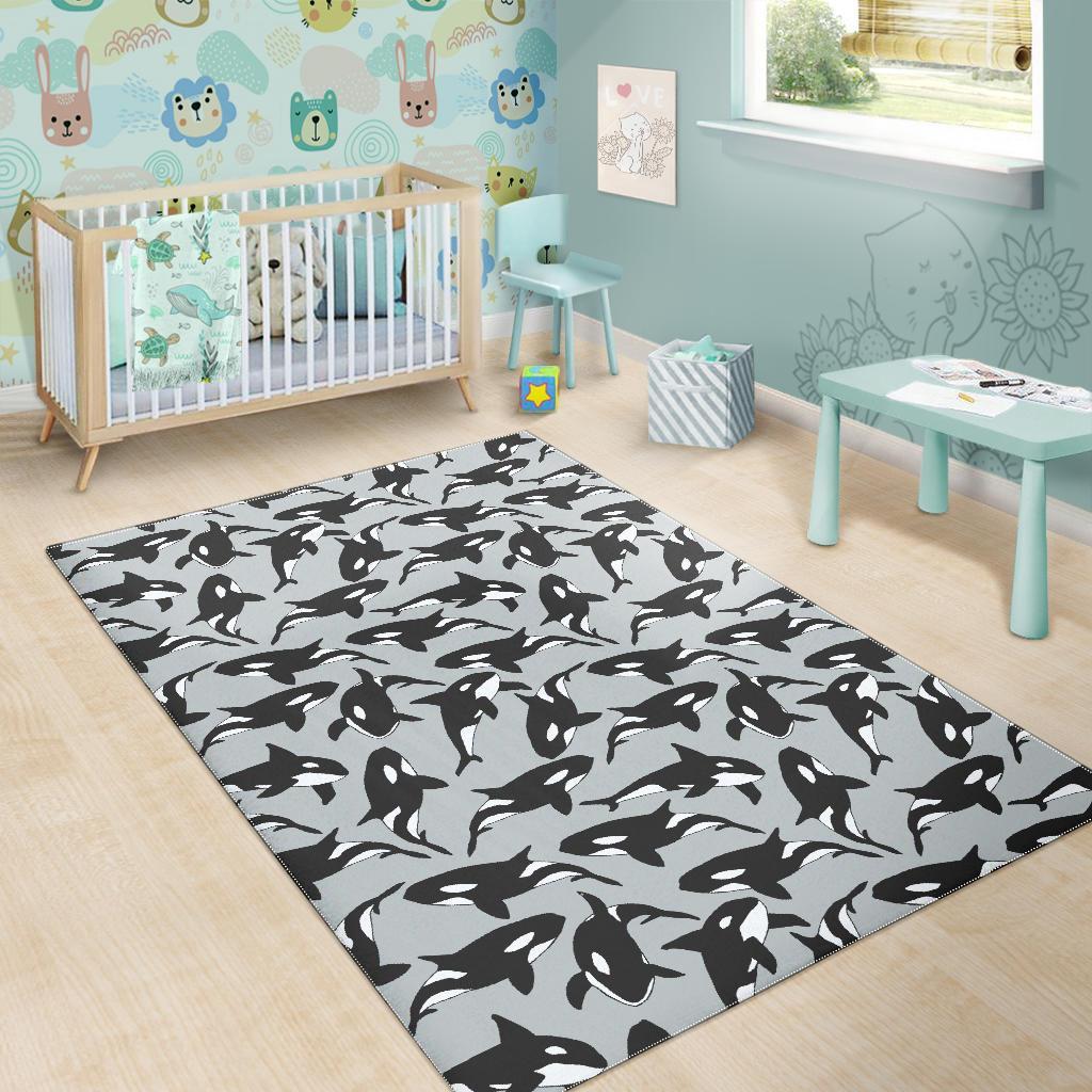 Orca Killer Whale Print Pattern Floor Mat-grizzshop