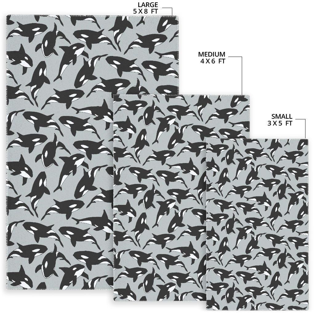 Orca Killer Whale Print Pattern Floor Mat-grizzshop