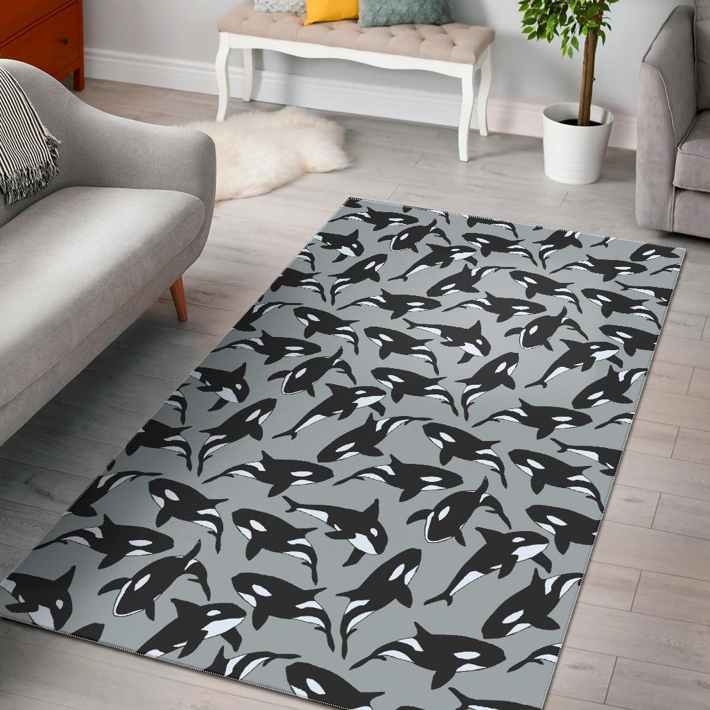 Orca Killer Whale Print Pattern Floor Mat-grizzshop